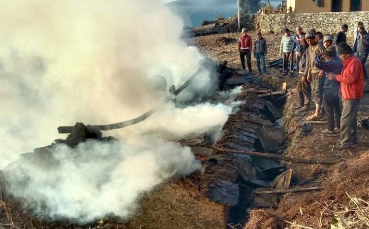 बेरीधार में गौशाला में लगी आग से झुलसकर मरी 47 बकरियां, पशुपालक को सुरक्षित निकाला