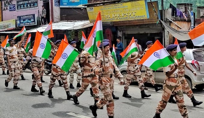 आईटीबीपी ने निकाली हर घर तिरंगा शोभा यात्रा